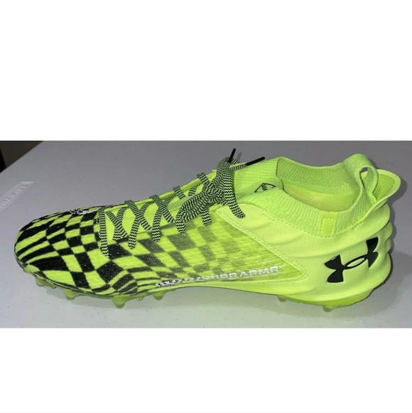 Under Armour Blur Smoke 2.0 MC LE AA Cleats Lime Surge 3026333-300 Size 16 - Picture 4 of 6